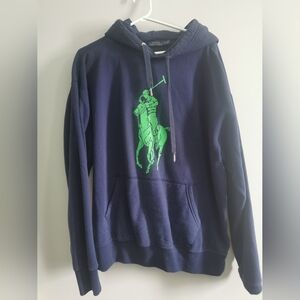 (3/12) - Polo Ralph Lauren Mens Pullover Hoodie. Blue/Green. Large